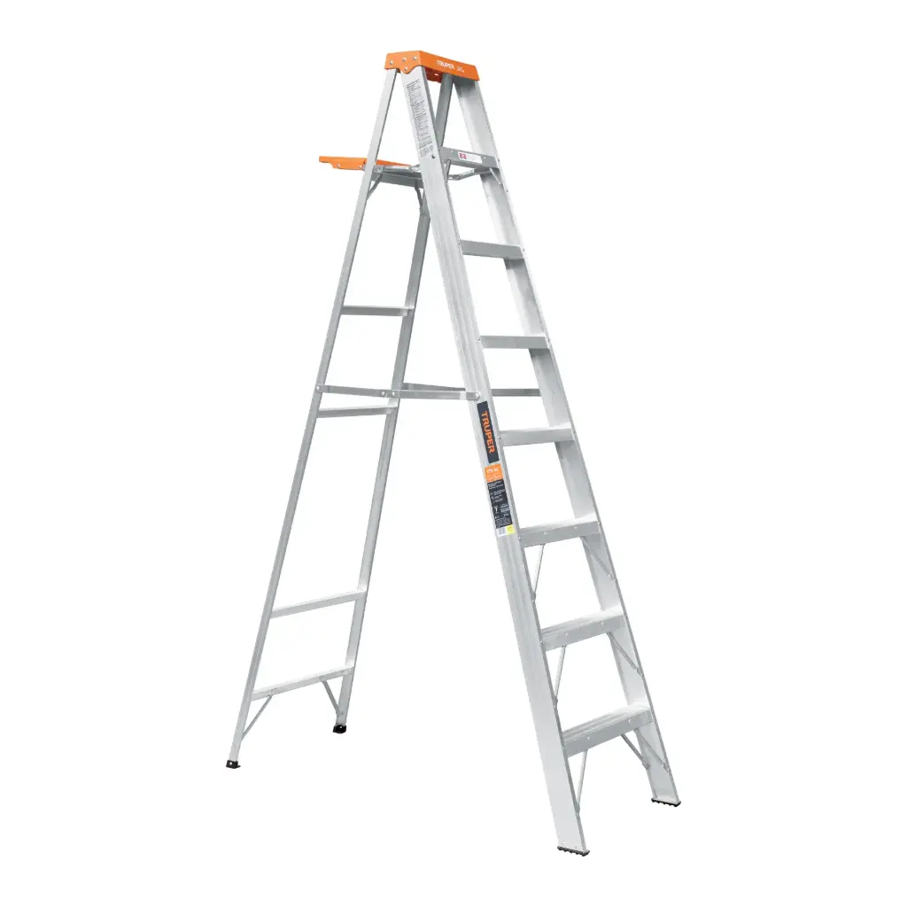 ESCALERA 2B 8" 7P 102KG C/BANDEJA 10337 TRUPER