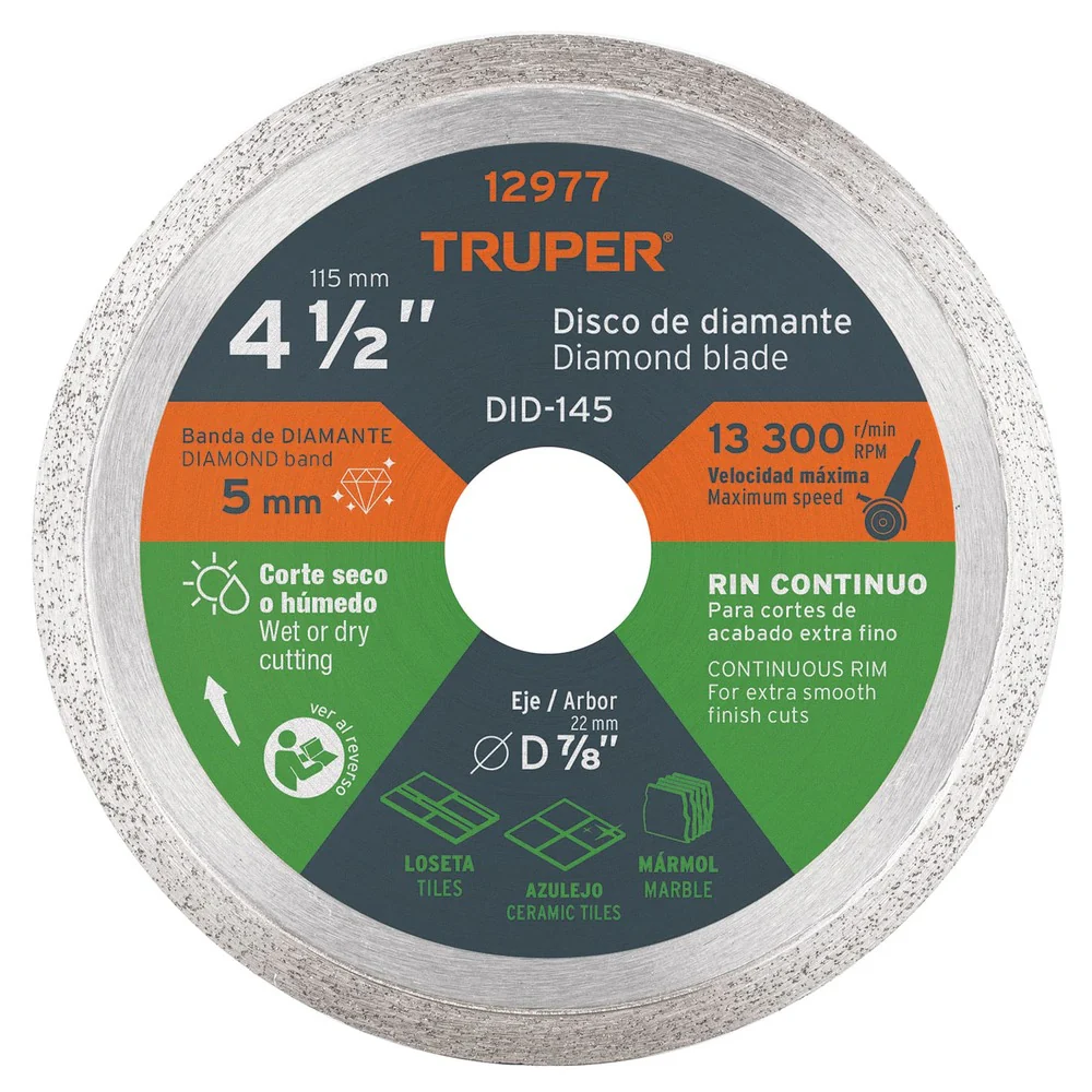 DISCO DIAMANTE RIN CONTINUO 4.1/2 12977 TRUPER