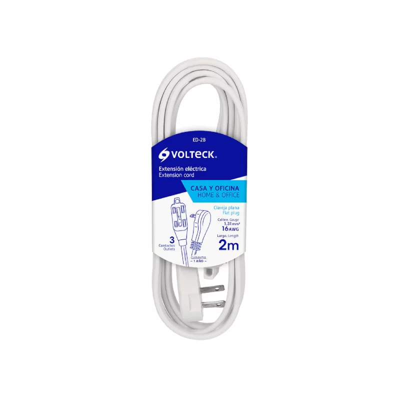 EXTENSION ELECT 2MTS BLANCA 48000 VOLTECK
