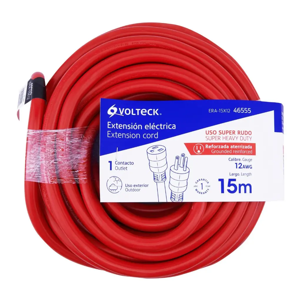 EXTENSIÓN REFORZADA POLARIZADA 15 M 3X12 AWG, 46555 VOLTECK
