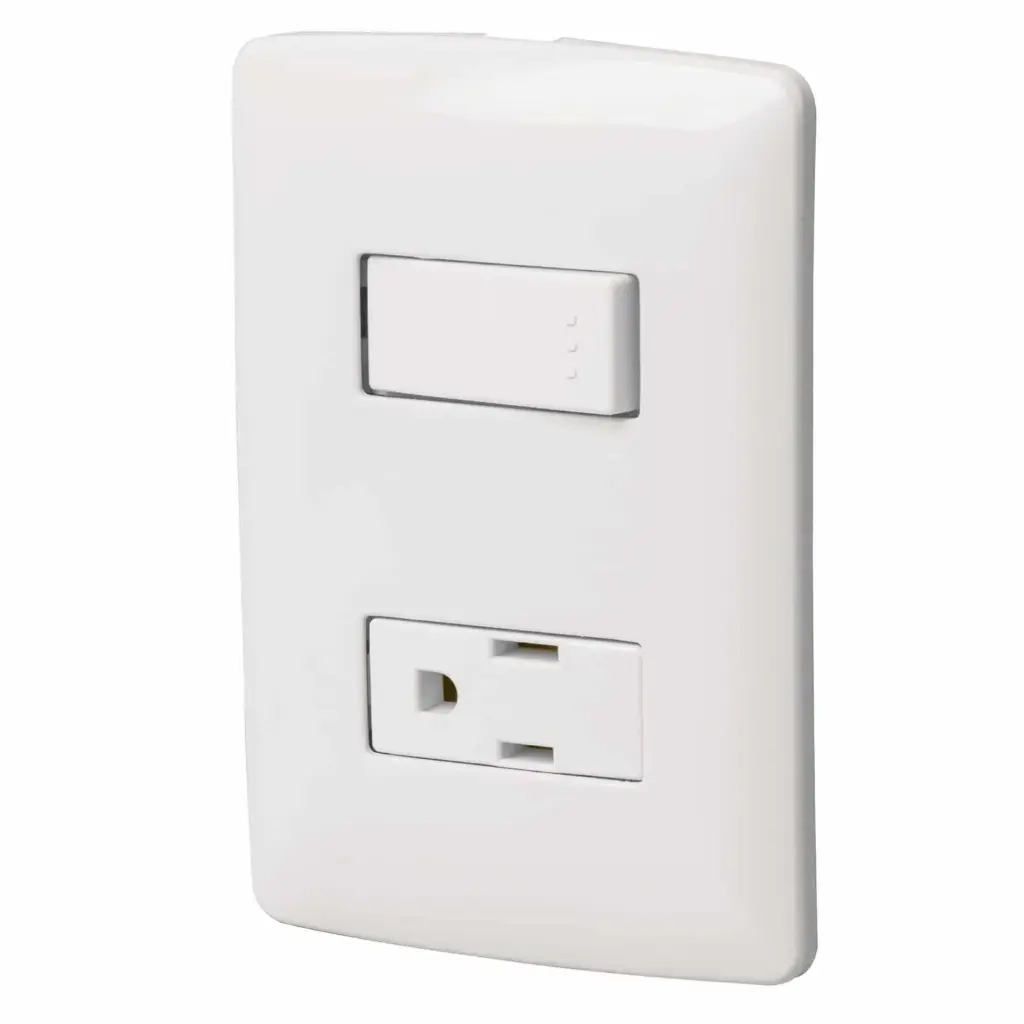 PLACA C/SWITCH SENCILLO Y TOMA POLARIZADA BLANCO 46455 VOLTECK