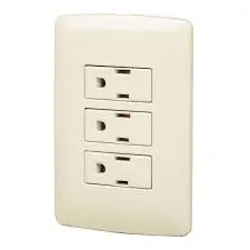 TOMA HEMBRA TRIPLE INTEG MARFIL 48669 VOLTECK