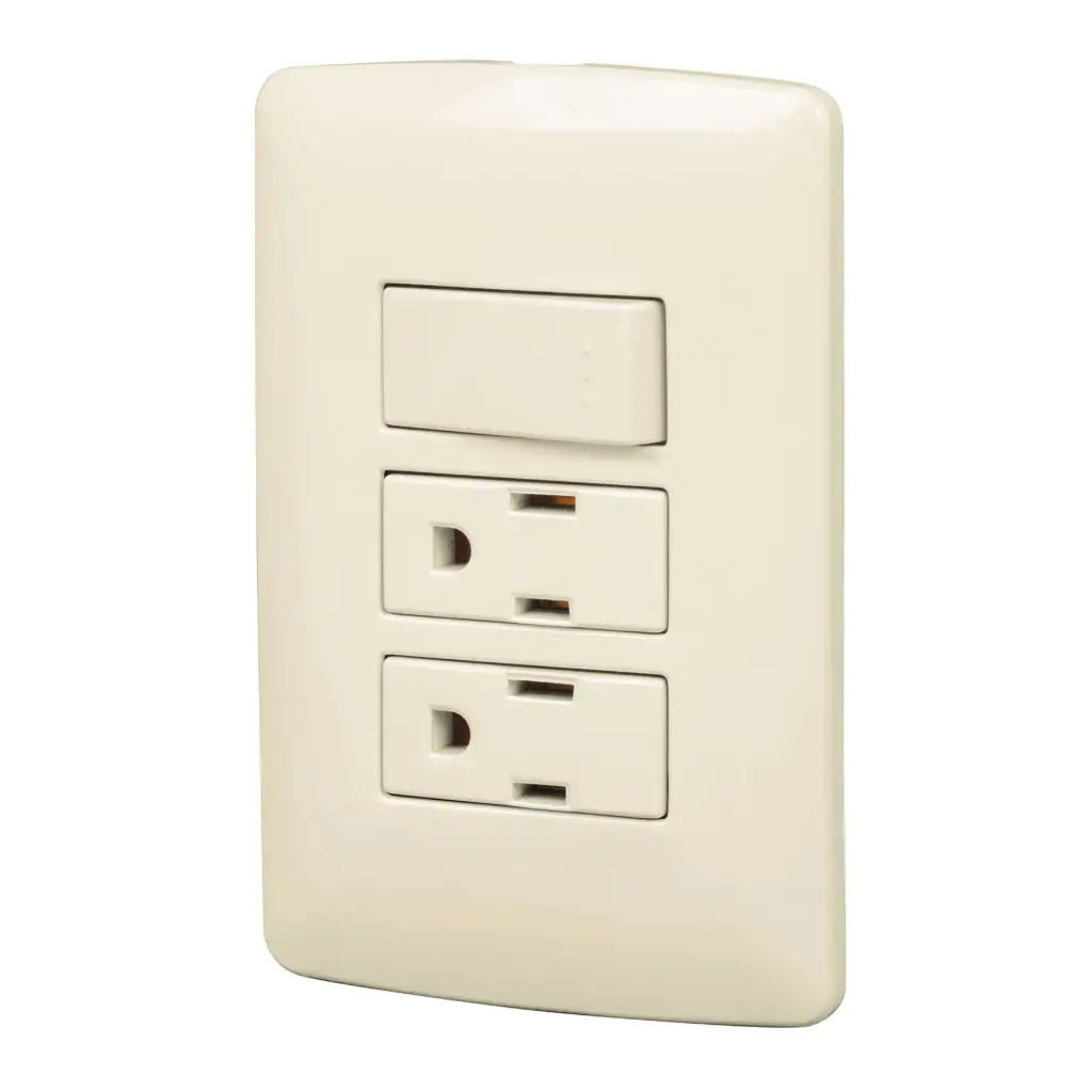 [RI01922] SWITCH Y TOMA DOBLE MARFIL 48668 VOLTECK